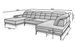 Canapé panoramique moderne velours gris têtières angle droit Versus 350 cm - Photo n°5
