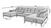 Canapé panoramique moderne velours gris têtières angle gauche Versus 350 cm - Photo n°5