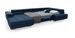 Canapé panoramique tissu bleu marine convertible avec coffre de rangement Romano 345 cm - Photo n°4