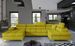 Canapé panoramique tissu jaune coffre de rangement à droite Kutty 345 cm - Photo n°2