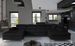 Canapé panoramique tissu noir coffre de rangement à droite Kutty 345 cm - Photo n°2