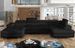 Canapé panoramique tissu noir convertible avec coffre de rangement Romano 345 cm - Photo n°6