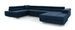 Canapé panoramique tissu noir convertible avec coffre de rangement Romano 345 cm - Photo n°11