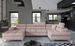 Canapé panoramique tissu rose clair coffre de rangement à droite Kutty 345 cm - Photo n°2