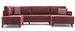 Canapé panoramique tissu rouge méridiennes modulables Kinju 305 cm - Photo n°1
