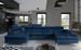 Canapé panoramique velours bleu foncé coffre de rangement à gauche Kutty 345 cm - Photo n°2