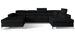 Canapé panoramique velours noir coffre de rangement à droite Kutty 345 cm - Photo n°1