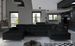 Canapé panoramique velours noir coffre de rangement à droite Kutty 345 cm - Photo n°2