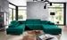 Canapé panoramique velours vert coffre de rangement à gauche Kutty 345 cm - Photo n°2