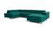 Canapé panoramique velours vert coffre de rangement à gauche Kutty 345 cm - Photo n°5