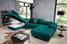Canapé panoramique velours vert coffre de rangement à gauche Kutty 345 cm - Photo n°13