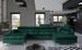 Canapé panoramique velours vert foncé coffre de rangement à droite Kutty 345 cm - Photo n°2