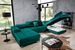 Canapé panoramique velours vert foncé coffre de rangement à droite Kutty 345 cm - Photo n°15