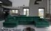 Canapé panoramique velours vert foncé coffre de rangement à gauche Kutty 345 cm - Photo n°2