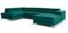 Canapé panoramique velours vert foncé coffre de rangement à gauche Kutty 345 cm - Photo n°5