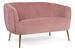 Canapé polyester rose antique et pieds en acier 2 places Cali - Photo n°1