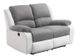 Canapé de relaxation électrique 2 places simili cuir blanc et microfibre gris Confort - Photo n°3