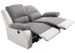 Canapé de relaxation électrique 2 places simili cuir blanc et microfibre gris Confort - Photo n°5