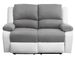 Canapé de relaxation électrique 2 places simili cuir blanc et microfibre gris Confort - Photo n°1