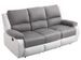Canapé relaxation électrique 3 places simili cuir blanc et microfibre gris Confort - Photo n°2