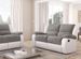 Canapé de relaxation manuel 2 places simili cuir blanc et microfibre gris Confort - Photo n°2