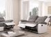 Canapé de relaxation manuel 2 places simili cuir blanc et microfibre gris Confort - Photo n°3