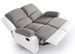 Canapé de relaxation manuel 2 places simili cuir blanc et microfibre gris Confort - Photo n°5