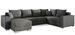 Canapé U convertible tissu gris foncé coffre de rangement à gauche Marry 321 cm - Photo n°1