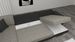 Canapé U convertible tissu gris foncé et simili noir coffre de rangement à droite Marry 321 cm - Photo n°4