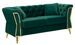 Canapé vert velours matelassé élégant design Emy - Photo n°1