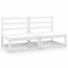 Canapés centraux de jardin 2 pcs Blanc Bois de pin massif - Photo n°1