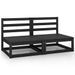 Canapés centraux de jardin 2 pcs Noir Bois de pin massif - Photo n°1