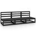 Canapés centraux de jardin 3 pcs Noir Bois de pin massif - Photo n°1