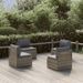 Canapés centraux de jardin 4 pcs Gris 57x57x56 cm Poly rotin - Photo n°1