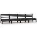 Canapés centraux de jardin 4 pcs Noir Bois de pin massif - Photo n°1