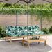 Canapés centraux palette de jardin 2pcs et coussins bois acacia - Photo n°1