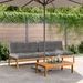 Canapés centraux palette de jardin et coussins 2pcs bois acacia - Photo n°1