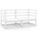 Canapés d'angle de jardin 2 pcs Blanc Bois de pin massif - Photo n°1