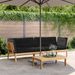 Canapés d'angle palette de jardin 2 pcs et coussins bois acacia - Photo n°1