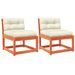 Canapés de jardin et coussins 2pcs marron bois pin massif - Photo n°1