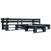 Canapés de jardin palette 4 pcs Noir Bois - Photo n°1