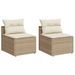 Canapés de jardin sans accoudoirs avec coussins 2 pcs beige - Photo n°1