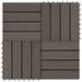 Carreau de terrasse en relief 11 pcs WPC 30x30 cm 1 m² Marron - Photo n°1