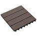 Carreau de terrasse en relief 11 pcs WPC 30x30 cm 1 m² Marron - Photo n°3