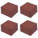 Carreaux de protection antichoc 24pc Caoutchouc 50x50x3cm Rouge - Photo n°2