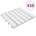 Carreaux de terrasse 10 pcs Blanc 30x30 cm Bois d'acacia solide - Photo n°1