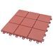 Carreaux de terrasse 10 pcs Rouge 30,5x30,5 cm Plastique - Photo n°4