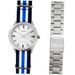 Casio Special Mtp-v005d-7 Set Nato Strap (blue.white) + S/s Bracelet 40mm Wr 30m ***original Box*** MTP-V005D-7-NATO_C - Photo n°1