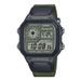 Casio Sport World Time Illuminator 5 Alarms - Future Classic Collection - Black Green AE-1200WHUB-3AVEF - Photo n°1