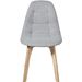 Chaise scandinave tissu gris clair capitonné et bois naturel Kiba - Lot de 4 - Photo n°2